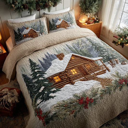 Cozy Cabin 3-Piece Quilted Bedding Set NCU0DK11294