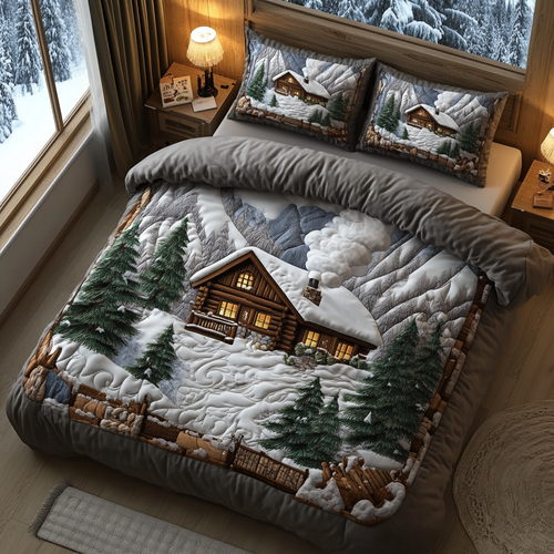 Cozy Cabin Charm 3-Piece Quilted Bedding Set NCU0DV2711