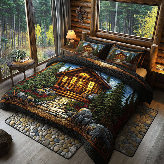 Cozy Cabin Nights 3-Piece Quilted Bedding Set NCU0PT3250