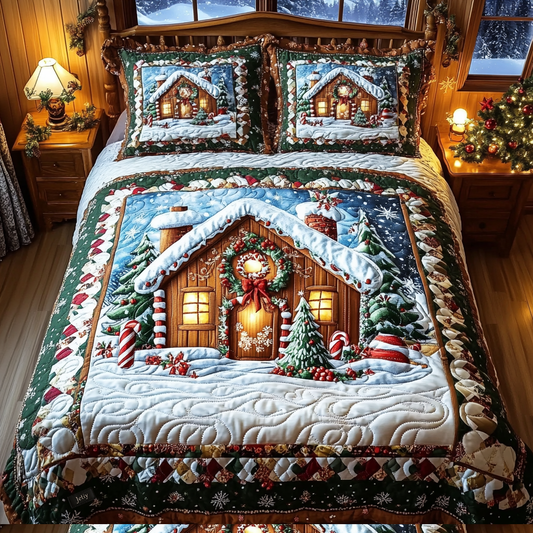 Cozy Cabin Retreat 3-Piece Quilted Bedding Set NCU0DV1736