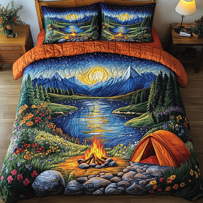 Cozy Camp 3-Piece Quilted Bedding Set NCU0VL2097