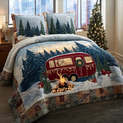 Cozy Camp Xmas 3-Piece Quilted Bedding Set NCU0NT11362