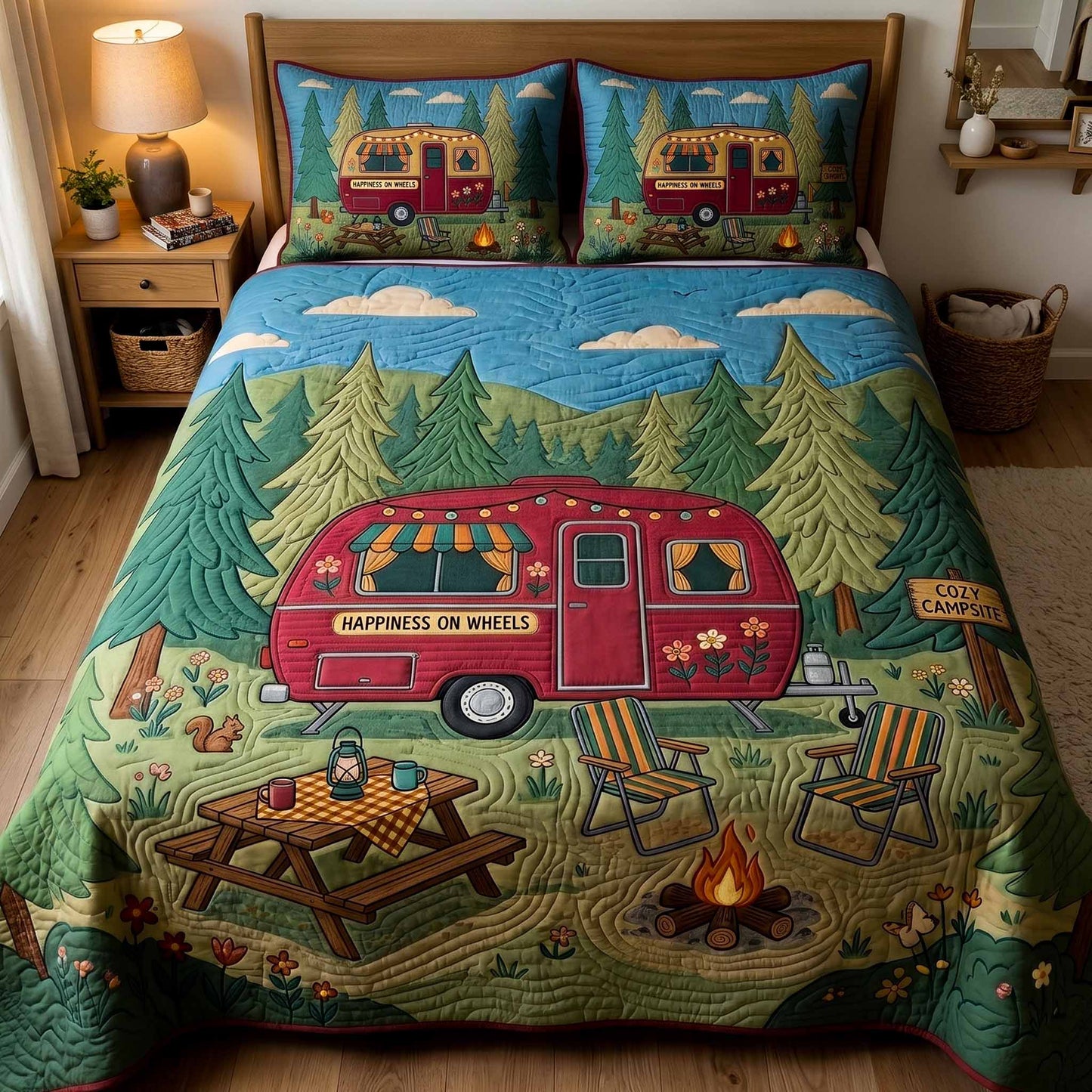 Camping 3-Piece Quilted Bedding Set NCU0VT382