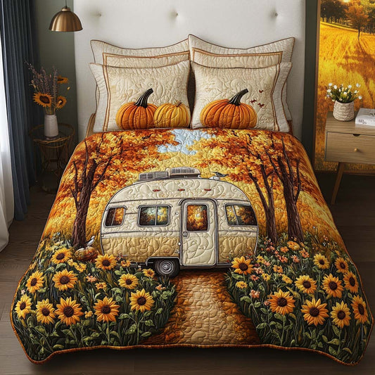 Cozy Camper Path 3-Piece Quilted Bedding Set NCU0NT8659