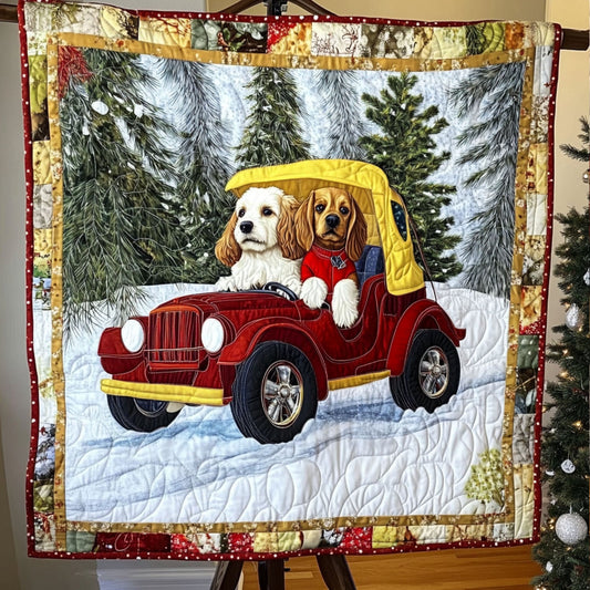 Cozy Canine Christmas Quilted Blanket NCU0PT2168