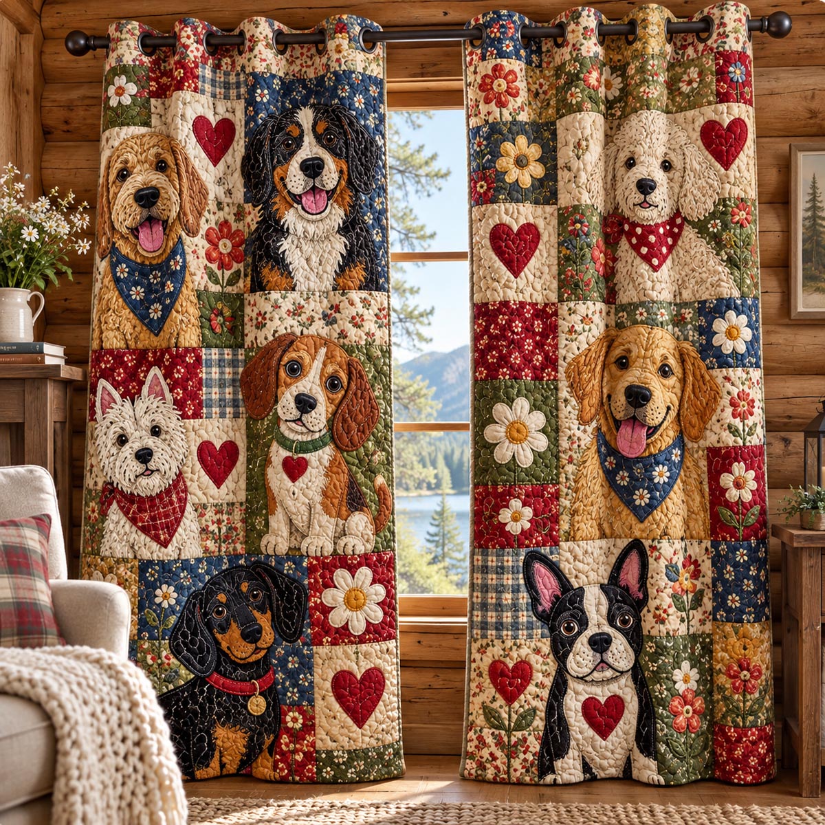 Cozy Canine Club Quilted Curtains NCU0DV10372