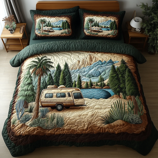 Cozy Caravan 3-Piece Quilted Bedding Set NCU0VH5431