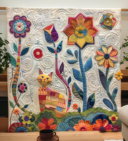 Cozy Cat Cottages Quilted Blanket NCU0DV1366