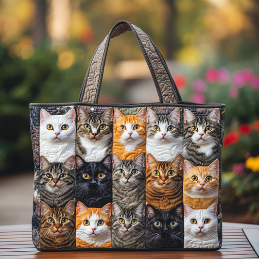 Cozy Cat Quilted Tote Bag NCU0DK9080