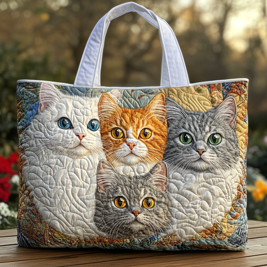 Cozy Cat Quilted Tote Bag NCU0DK9385