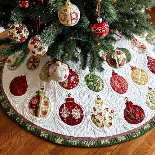 Cozy Charm Quilted Christmas Tree Skirt NCU0PT1479
