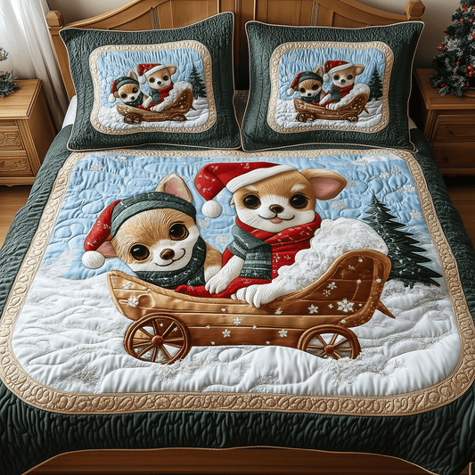 Cozy Chi Christmas 3-Piece Quilted Bedding Set NCU0TH2314