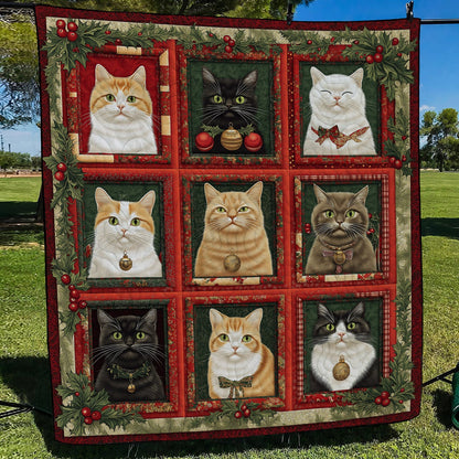 Cozy Christmas Cats Quilted Blanket NCU0TL1686