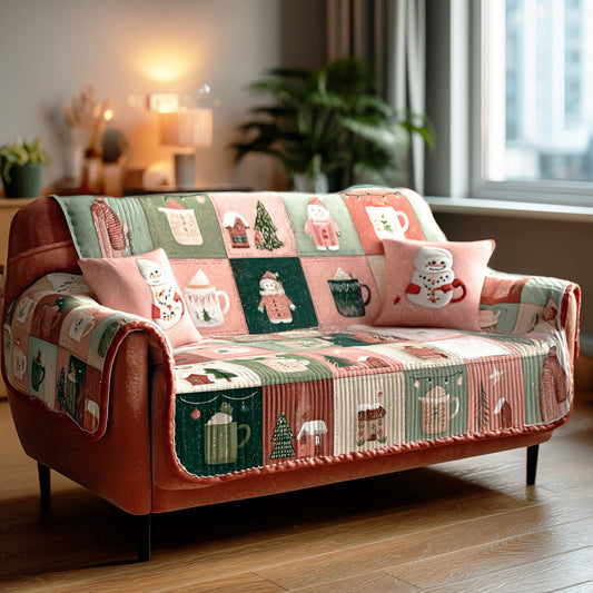 Cozy Christmas Cheer Quilted Sofa Cover NCU0TD1445