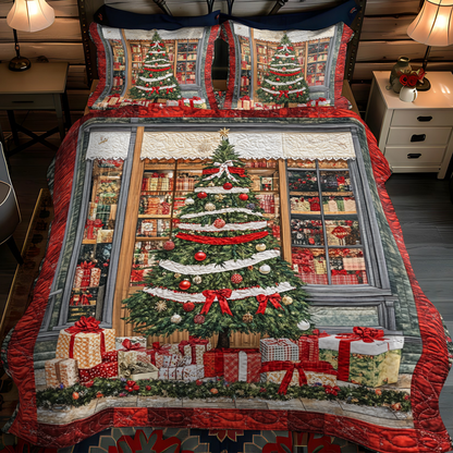 Cozy Christmas Eve 3-Piece Quilted Bedding Set NCU0VH953
