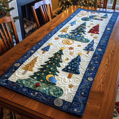 Cozy Christmas Hearth Quilted Table Runner NCU0PT1633