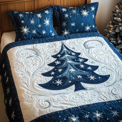 Cozy Christmas Tree 3-Piece Quilted Bedding Set NCU0TL1960