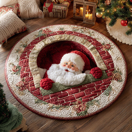 Cozy Claus Quilted Round Mat NCU0TV1052