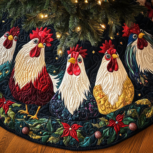 Cozy Cluckers Quilted Christmas Tree Skirt NCU0PT2270