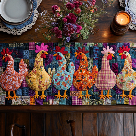 Cozy Cluckers Quilted Table Runner NCU0VH2818