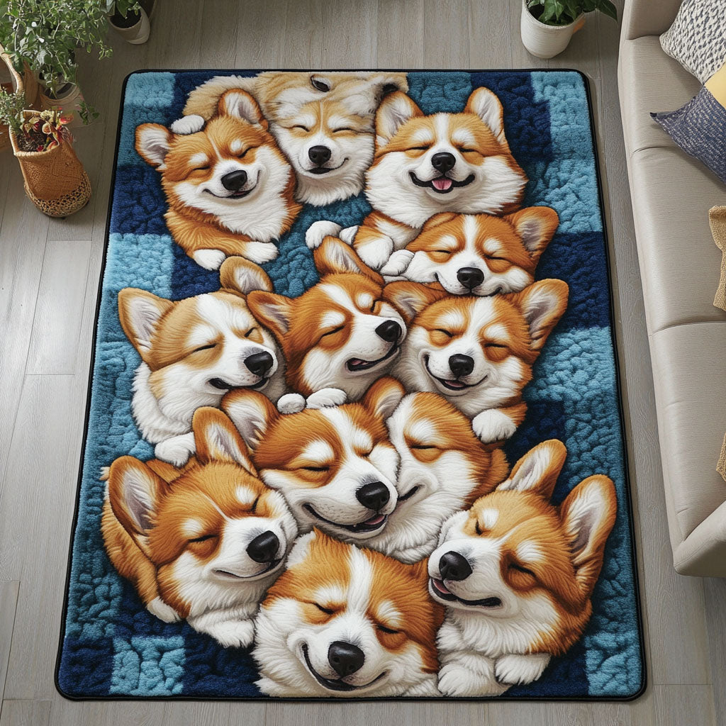 Cozy Corgi Curl Area Rug NCU0PT9371