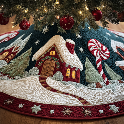 Cozy Cottage Christmas Quilted Tree Skirt NCU0DK11430