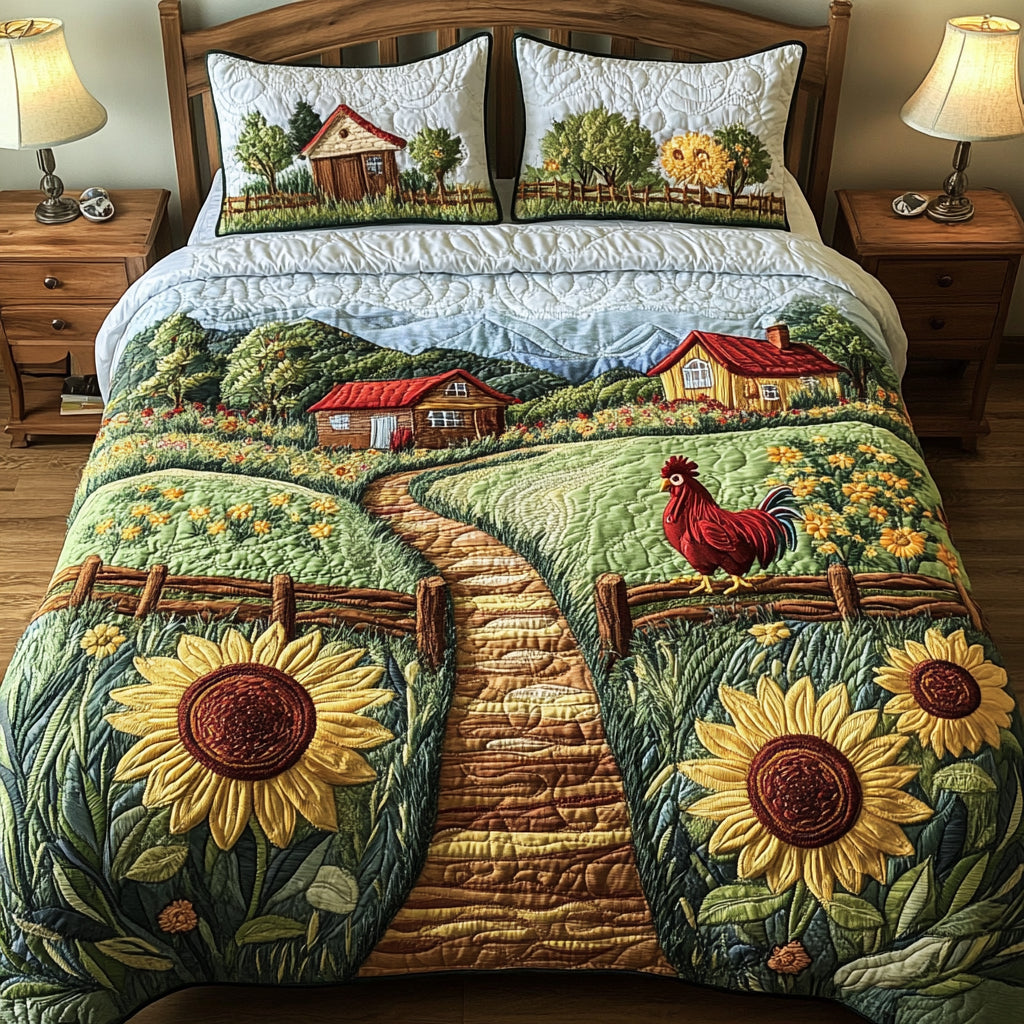 Cozy Countryside 3-Piece Quilted Bedding Set NCU0VH4124