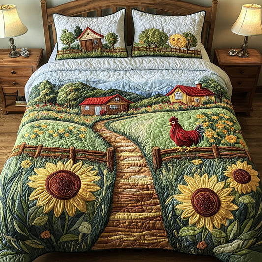 Cozy Countryside 3-Piece Quilted Bedding Set NCU0VH4124