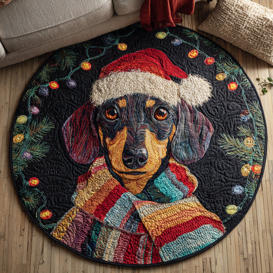 Cozy Dachshund Quilted Round Mat NCU0HH202