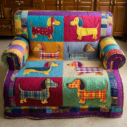Cozy Dachshund Quilted Sofa Cover NCU0TD2127