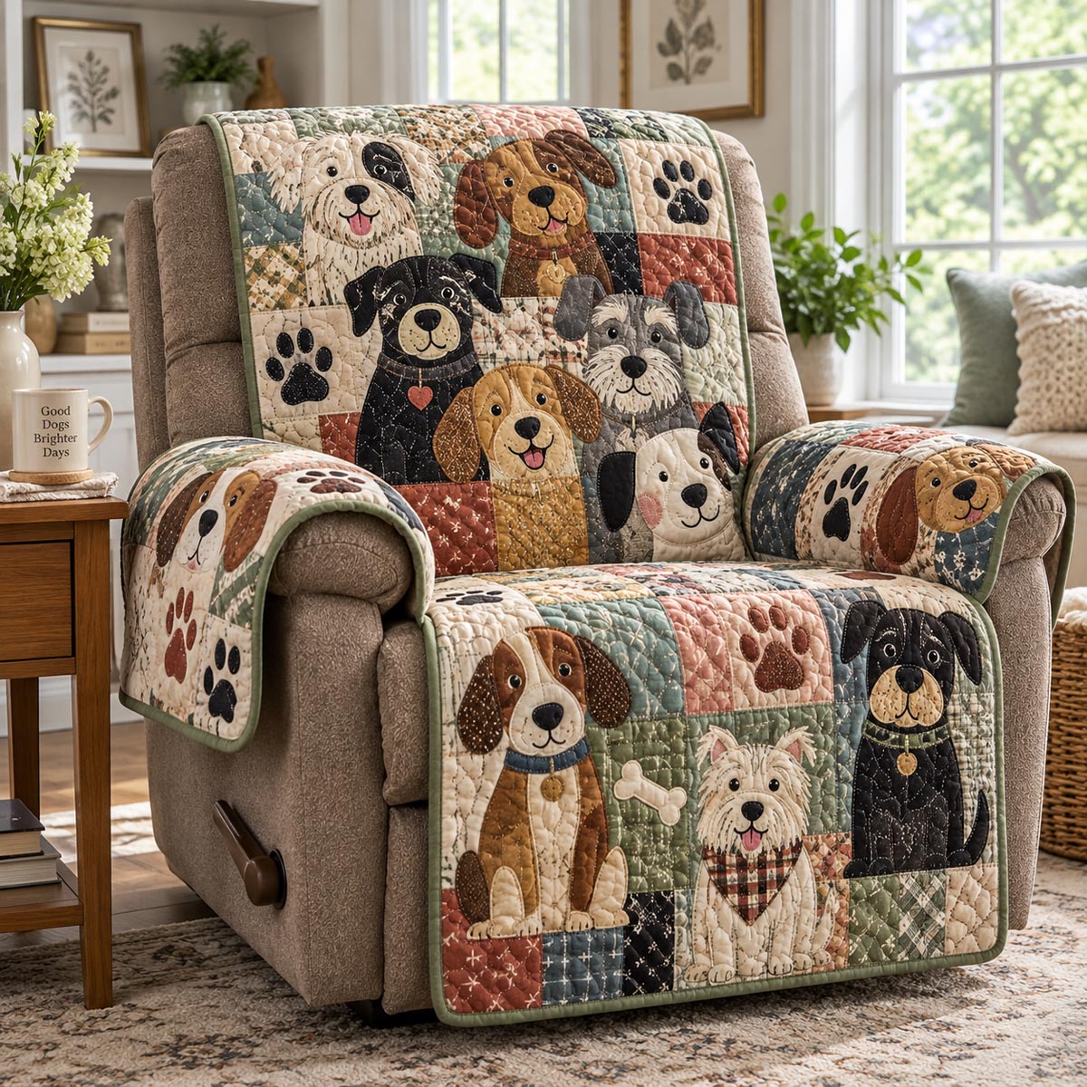 Cozy Dog Patchwork Quilted Sofa Cover NCU0DV10230