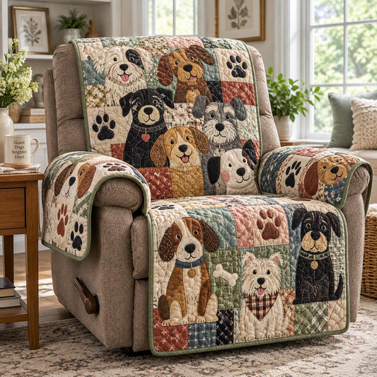 Cozy Dog Patchwork Quilted Sofa Cover NCU0DV10230