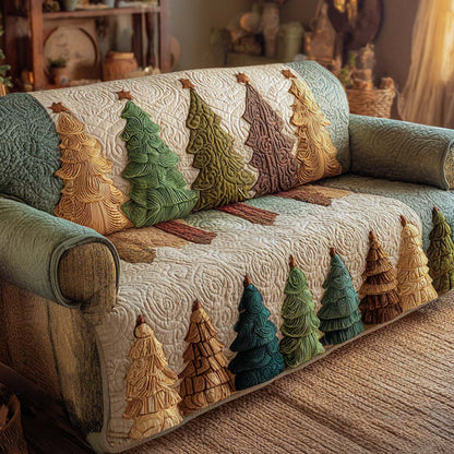 Cozy Earth-Tone Forest Quilted Sofa Cover NCU0XD1921