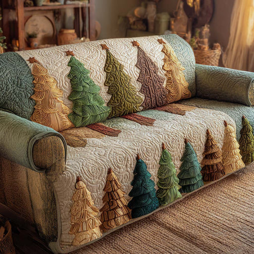 Cozy Earth-Tone Forest Quilted Sofa Cover NCU0XD1921