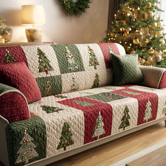 Cozy Evergreen Quilted Sofa Cover NCU0TV840