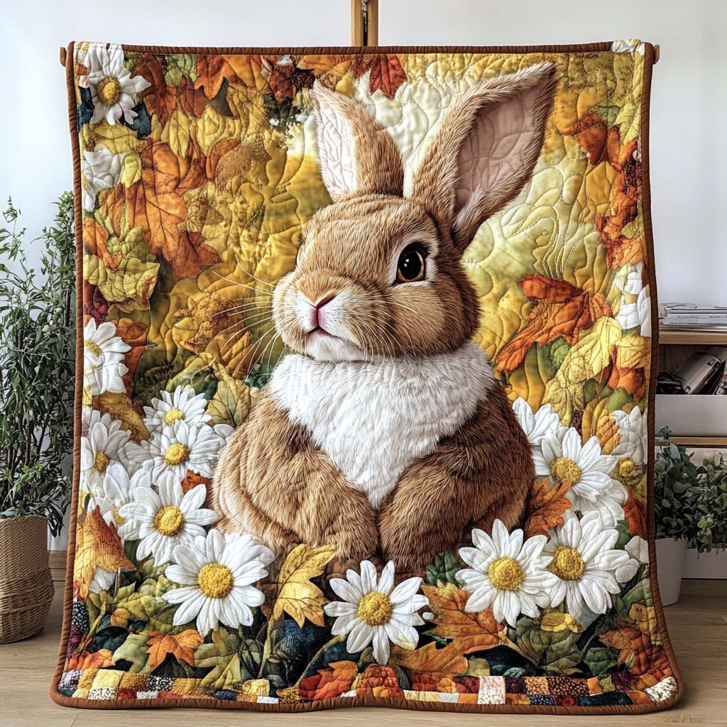 Cozy Fall Bunny Quilted Blanket NCU0NT9337