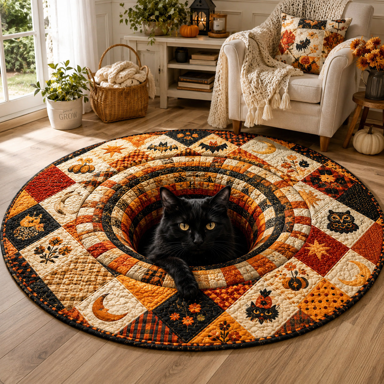 Cozy Familiar Quilted Round Mat NCU0VL3614