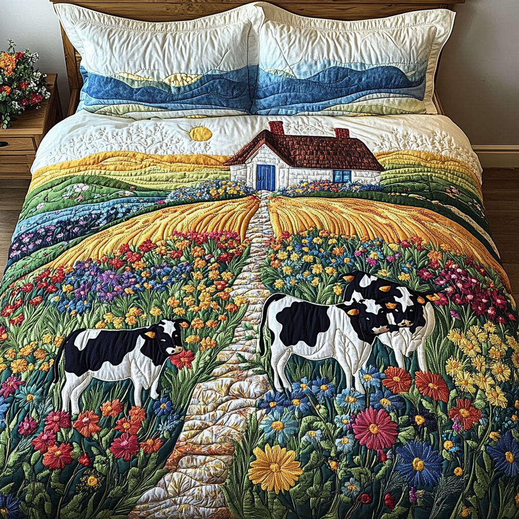 Cozy Farm 3-Piece Quilted Bedding Set NCU0VH3818 – Vantique