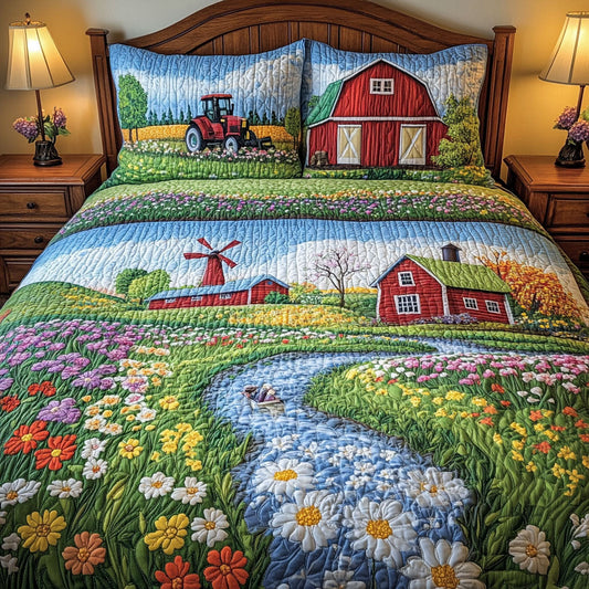 Cozy Farm Life 3-Piece Quilted Bedding Set NCU0PT6204