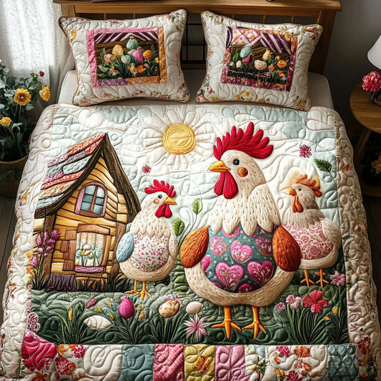 Cozy Farmyard 3-Piece Quilted Bedding Set NCU0NT4001