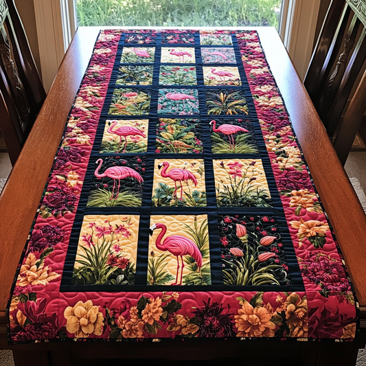 Cozy Flamingo Quilted Table Runner NCU0DK9062