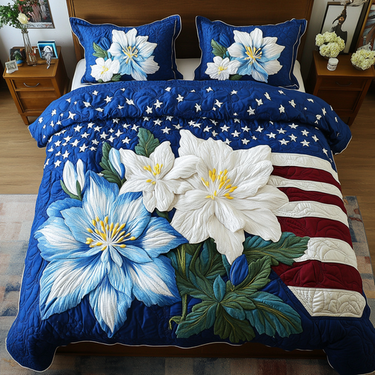 Cozy Flora 3-Piece Quilted Bedding Set NCU0VH4489