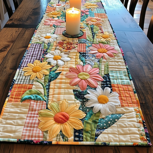 Cozy Florals Quilted Table Runner NCU0VH3683