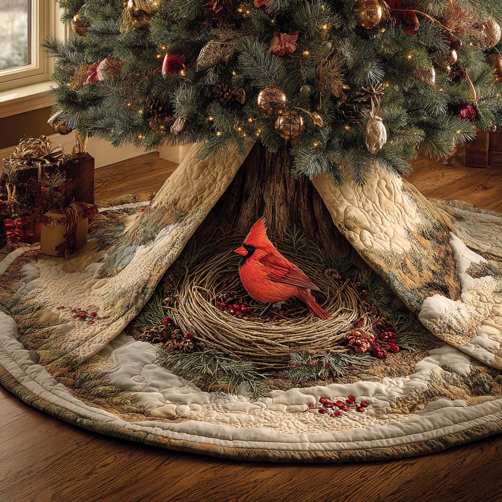 Cozy Forest Hideaway Quilted Tree Skirt NCU0XD1677