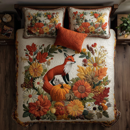 Cozy Fox Days 3-Piece Quilted Bedding Set NCU0PT8549
