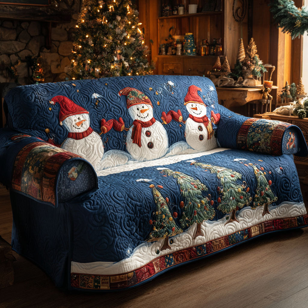 Snowman Quilted Sofa Cover NCU0VT354