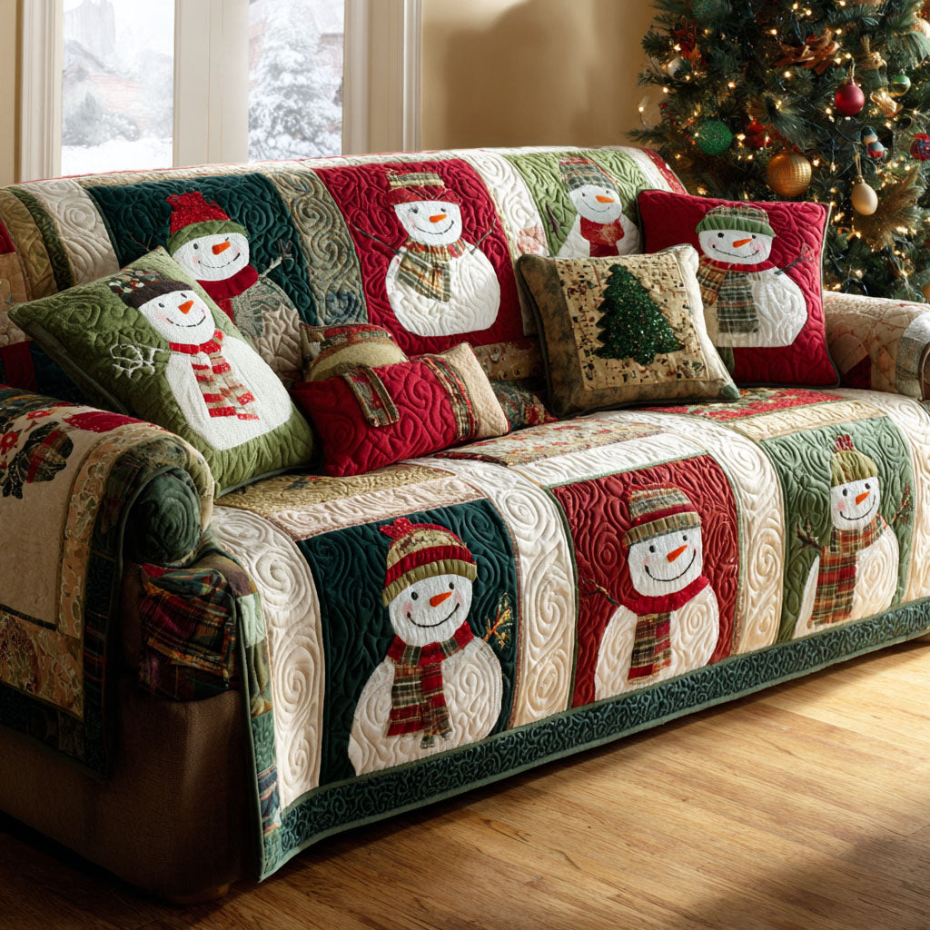 Snowman Quilted Sofa Cover NCU0VT353