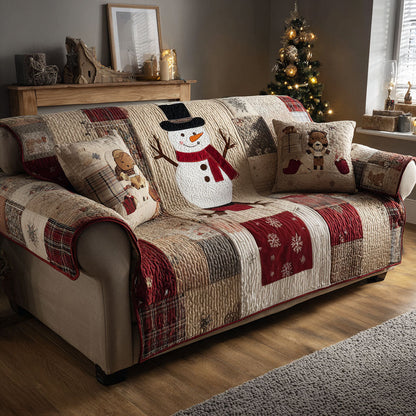 Snowman Quilted Sofa Cover NCU0VT353