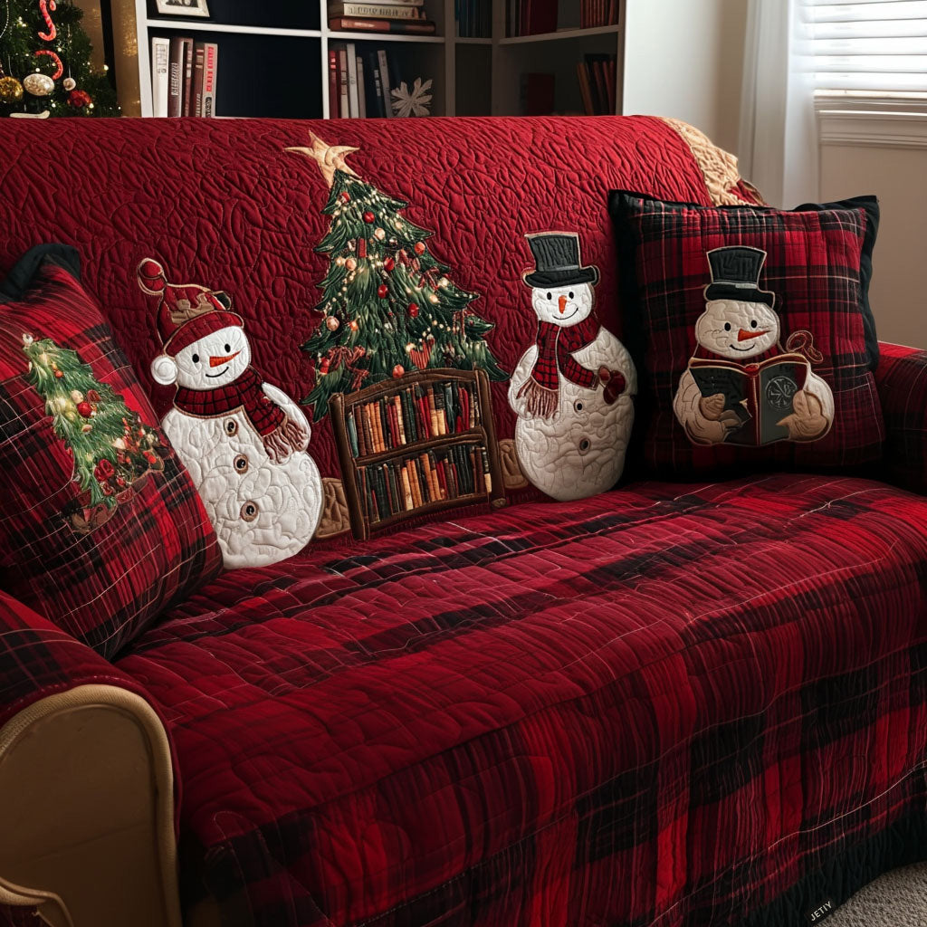 Cozy Frosty Nights Quilted Sofa Cover NCU0PT9885