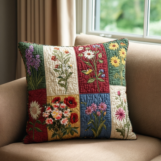 Cozy Garden Quilted Pillow Case NCU0DK11954